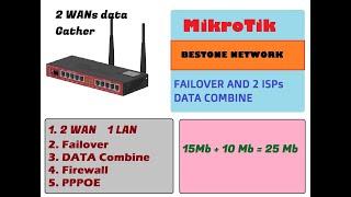 8.Mikrotik 2 WAN data combine/gather and Failover