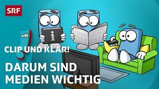 Warum braucht es Medien? | SRF Kids – Clip und klar! | Für Kinder erklärt