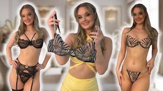 All BLACK Shein Lingerie Try on Haul | Beju_xx