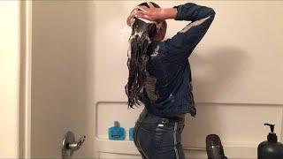 ASMR| Shampoo Shower with Jeans and Jean Jacket (Super relaxing)