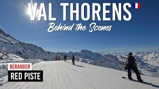 Behind the scenes of skiing red piste 'Béranger' in Val Thorens, Les 3 Vallées