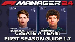 Create a Team - First Season Guide with Hardest Start for Patch 1.7 - F1 Manager 24