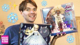 Opening NEW Holiday Collector Dolls! LOL Surprise OMG NYE Queen & Disney Style Series Elsa