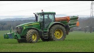 Fertiliser Spreading with John Deere 7920 & Amazone