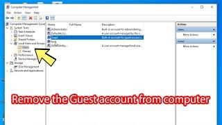 How to remove guest account windows 10