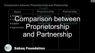 Comparison between Proprietorship and Partnership, Accounting Lecture | Sabaq.pk