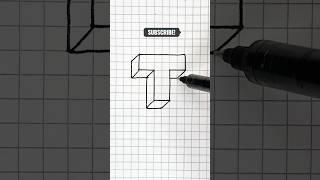 Amazing Drawing Tutorial Letter T with Optical Illusion #drawing #3ddrawing #opticalillussion #diy