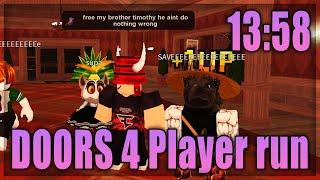 Roblox DOORS | 4 Player Speedrun - 13:58