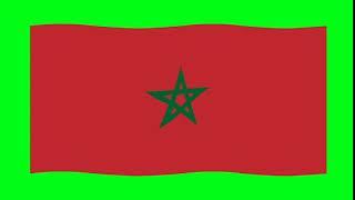 Green Screen Morocco Flag | Green Screen Morocco Waving Flag | Green Screen Morocco Animation Flag