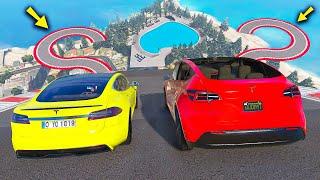 Tesla Ailesi Arabalar YENİ SERİ Üçlü Parkurda - GTA 5