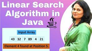 Linear Search Algorithm with Example in Java | Linear Search in Java | Data Structures