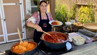 CARNE ADOBADA ACOMPAÑADA DE ARROZ Y ENSALADA!