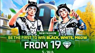 Be The First To Win Black, White, Meow From 19  | Free Fire New Luck Royal Event 2024 Black White️