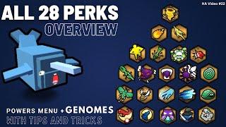 How to use all 28 Perks with Information and Tips and Tricks ||HybridAniamlsGame||