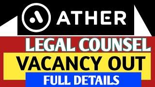 Senior Legal Counsel Vacancy at ATHER ENERGY | Law Vacancy 2025