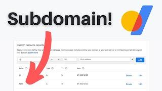 How to Create a Subdomain in Google Domains (simple example)
