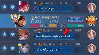 YI SUN-SHIN WITH HAVING 100% TEAMFIGHT PARTICIPATION IN SOLO RANKED (hard carry)