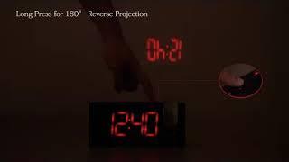 PICTEK Projection Alarm Clock, 4 Dimmer, Digital Clock with USB Phone Charger