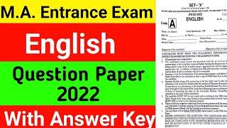 MA English Entrance Exam | MDU MA Entrance Question Paper | English Entrance Question Paper 2022