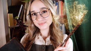 ASMR Bookworm From Illusions Class Practices Her Spells on You | Close Whispers, Hair Sounds