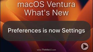 Preferences is now Settings in macOS Ventura!
