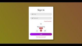 Responsive Login Page using HTML & CSS || Step by Step #html #css #webdesign