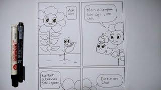 Gambar Komik 8 Halaman Bagian 1 / Halaman 1 dan 2 Berjudul Dia Tumbuh