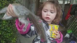 Girl with dead squirrel