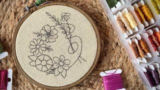 Flower palette embroidery hoop  || Embroidery video || Embroidery hoop - Let’s Explore