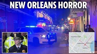 'Mass casualties' after driver rams truck into NYE crowds & 'fires weapon' in New Orleans