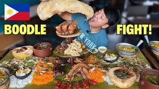 Filipino FOOD BATTLE! ULTIMATE "Boodle Fight" FEAST in Cebu Philippines!