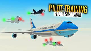 Presidential Escort In Pilot Training Flight Simulator!