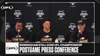 Birmingham Stallions UFL Championship postgame press conference | United Football League