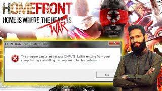 Homefront: The Program can't start because XINPUT13.dll is missing from your computer