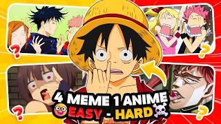 4 MEMES 1 ANIME QUIZ  Cringe Anime Faces Edition ( EASY  HARD ️)