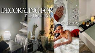 DECORATING MY HOME FOR CHRISTMAS| cozy sunday reset + self-care, brunch, gymshark black friday sale