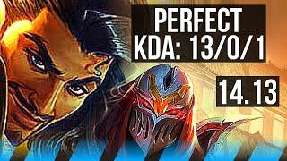 AKSHAN vs ZED (MID) | 13/0/1, Legendary, 65% winrate | VN Master | 14.13