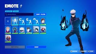 All Fortnite x Jujutsu Kaisen Skins, Emotes & Cosmetics Showcase!