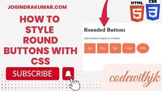 How to Style round buttons with CSS #html #css #htmlandcsstutorialforbeginners @codewithjk