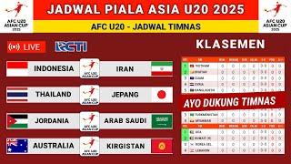 Jadwal Piala Asia U20 2025 - Indonesia vs Iran - Klasemen pembagian Grup piala Asia U20 2025