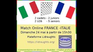 Annonce Live. Jeu de dames. France-Italie 2020 Online