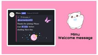 Discord Mimu bot welcome message tutorial 2024 (mobile)