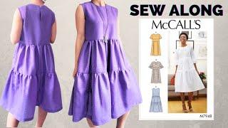 McCall's 7948 Sew Along // View C // Easy Tiered Dress