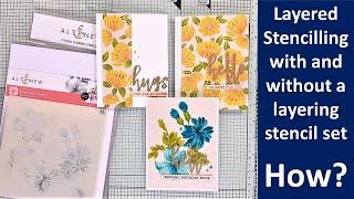 Layered Stencilling | with and without layering stencils set | Bitterroot Flower | Floral Garden