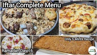 Iftar Menu Complete Recipes | Juicy Mutton Pulao, Seekh Kabab Crown Pizza, 5 Mints Sweet Recipe