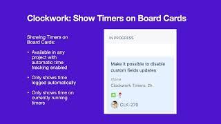 Clockwork for Jira: Show Running Timers on Board Cards