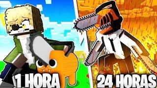 Sobrevivi 24 Horas como Chainsaw Man no Minecraft!