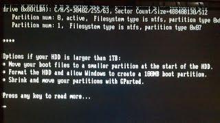 How to fix "if your HDD is larger than 1 TB" (Press any key to read more...) Windows 7/8/10