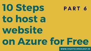 Hosting a website on azure | Hosting website on Azure | Website on Azure