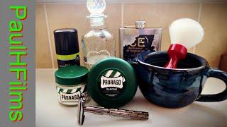 Proraso Green Soap (menthol) |  Parker 22R Gun Metal Finish TTO Razor